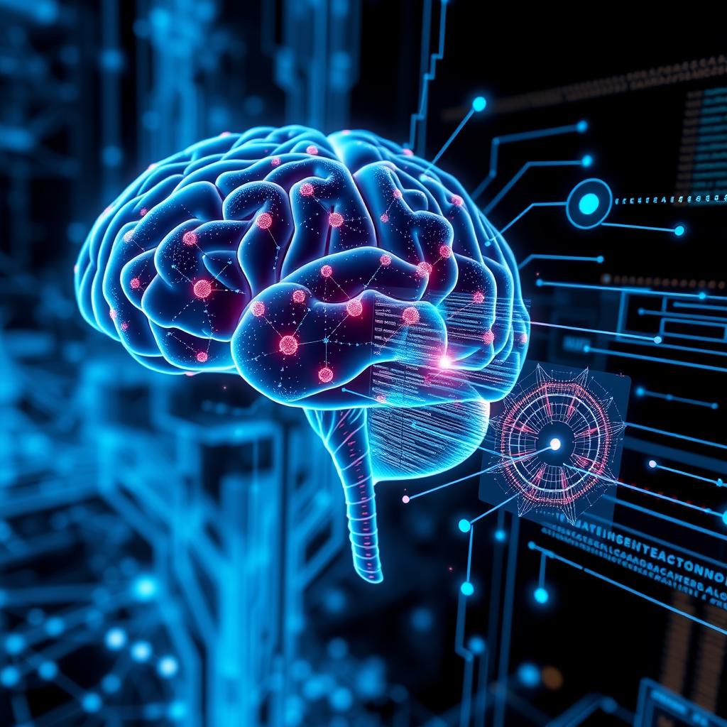 AI algorithm analyzing brain data and creating personalized NeuroPrime protocols