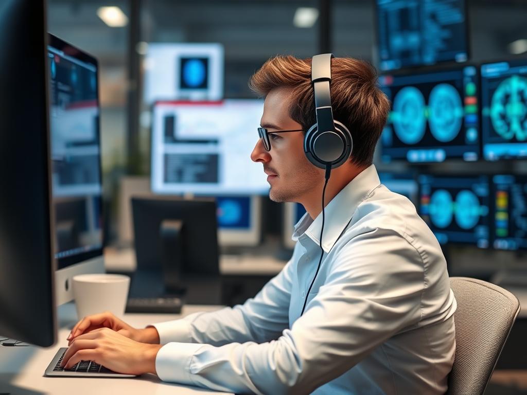 Business professional using NeuroPrime for enhanced productivity