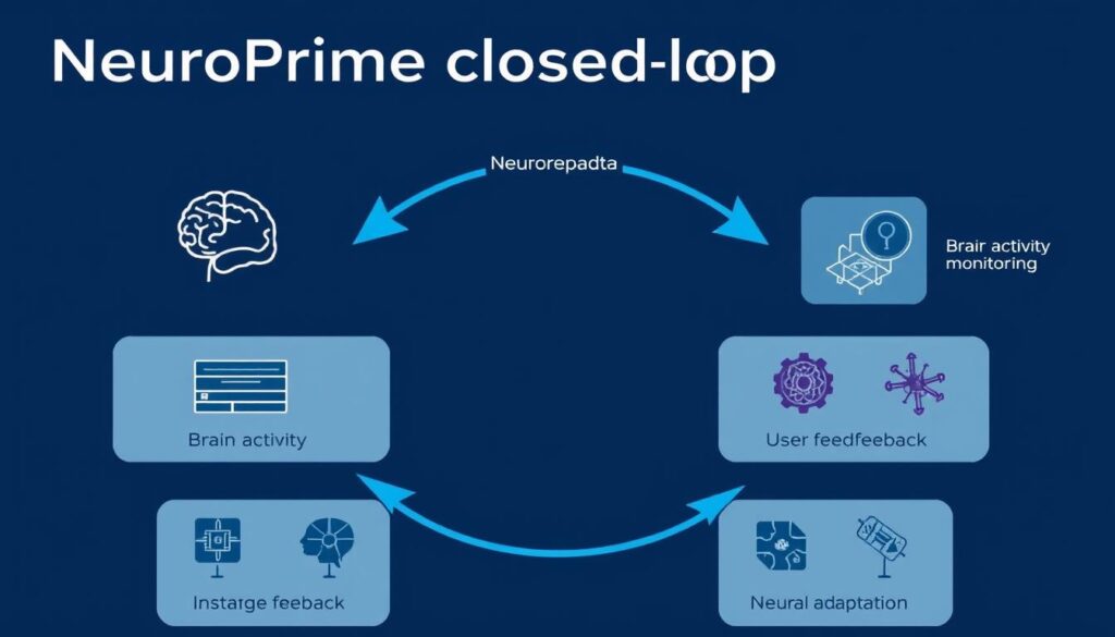 Diagram showing the NeuroPrime closed-loop neurofeedback system