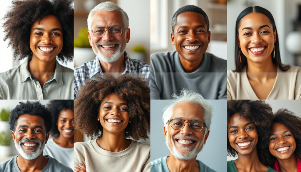 Happy ProvaDent users showing healthy smiles and confidence