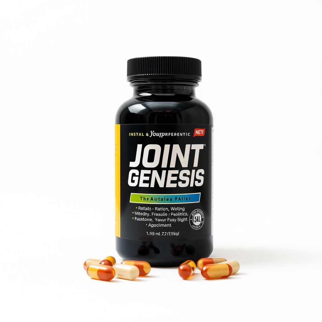 Joint Genesis supplement bottle showing label and capsules