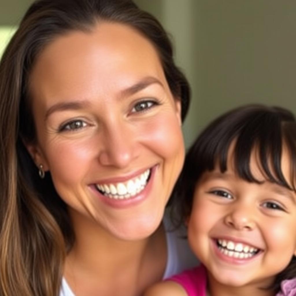 Mother and daughter smiling after improved dental health with ProvaDent