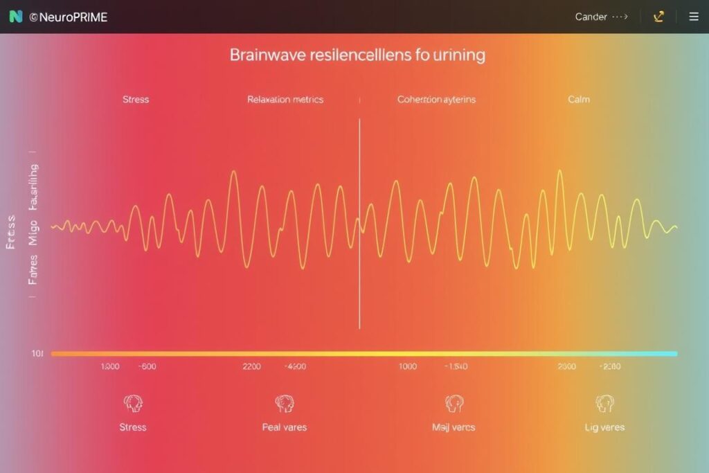 NeuroPrime stress resilience training showing brainwave patterns