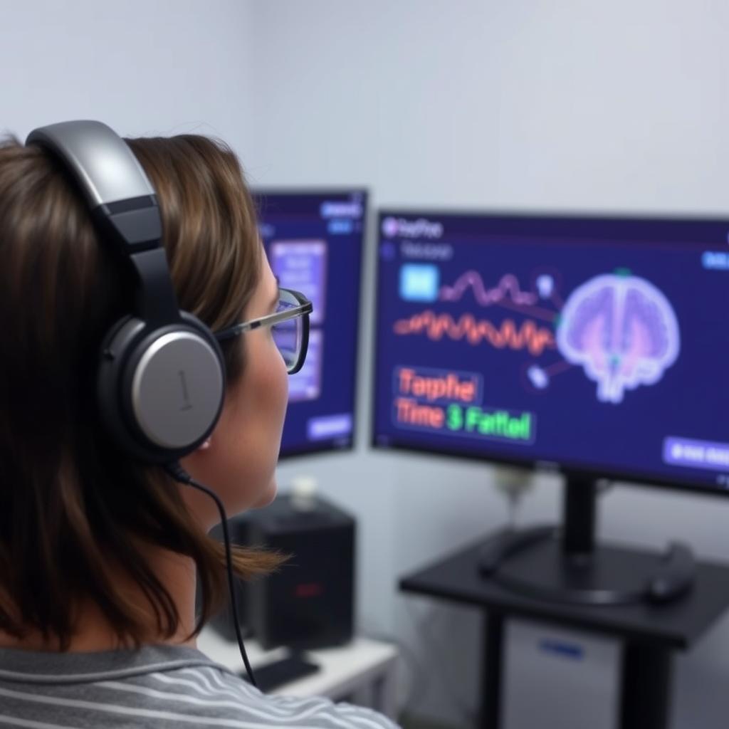 Person engaging with NeuroPrime neurofeedback training session