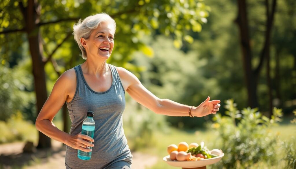 Person experiencing increased energy and vitality from using Hepatoburn