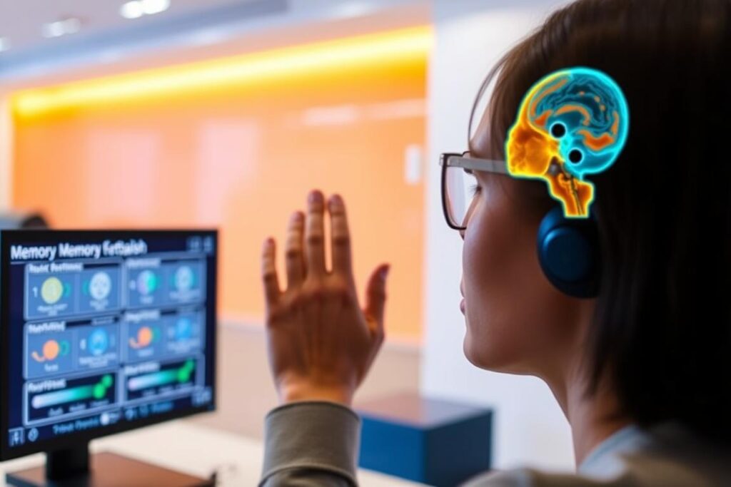 Person using NeuroPrime memory enhancement module