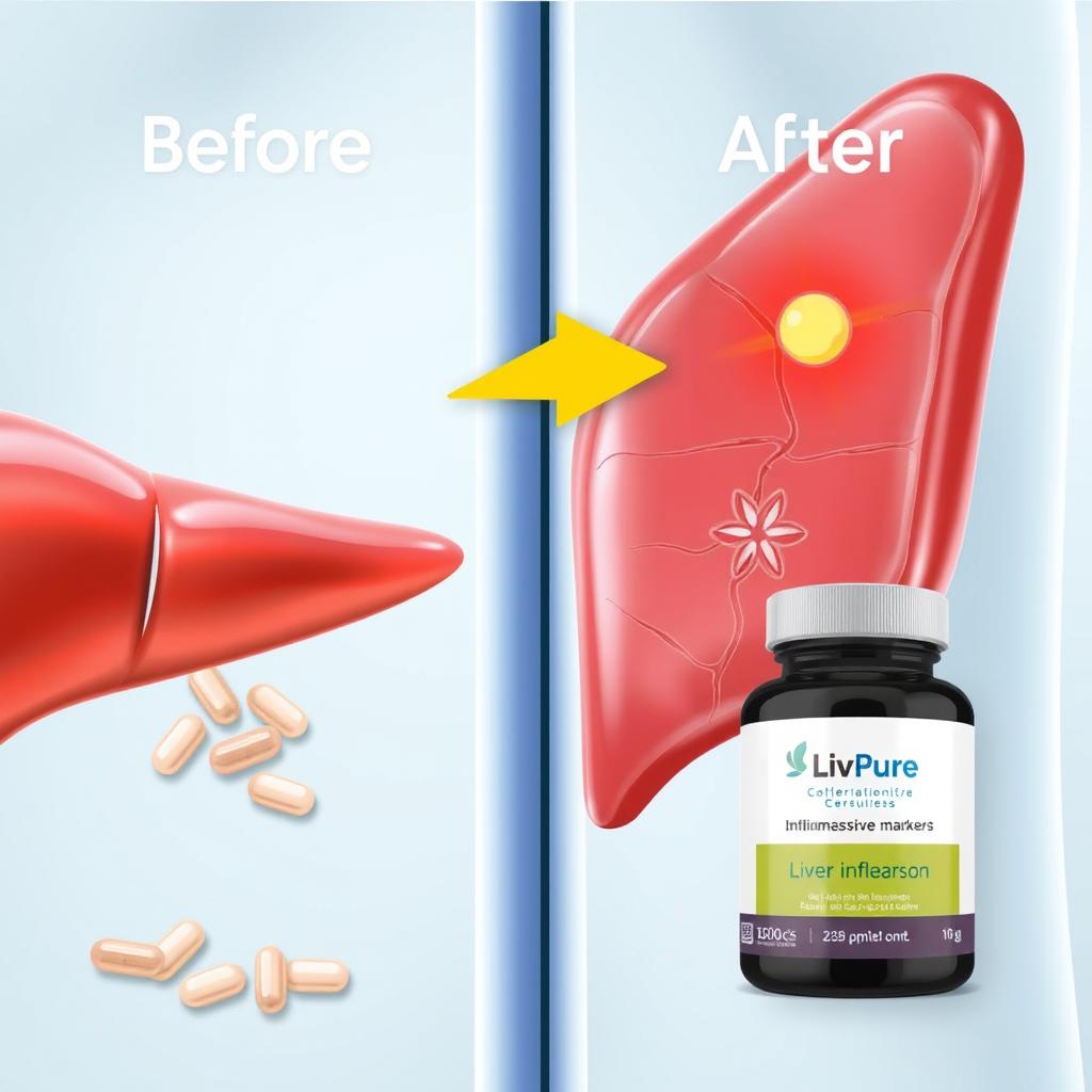 Reduced inflammation visualization with Liv Pure supplement