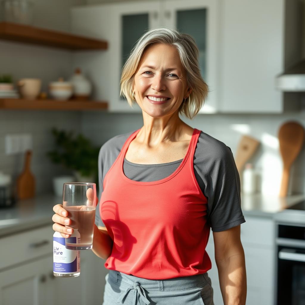 Woman feeling energetic after taking Liv Pure supplement