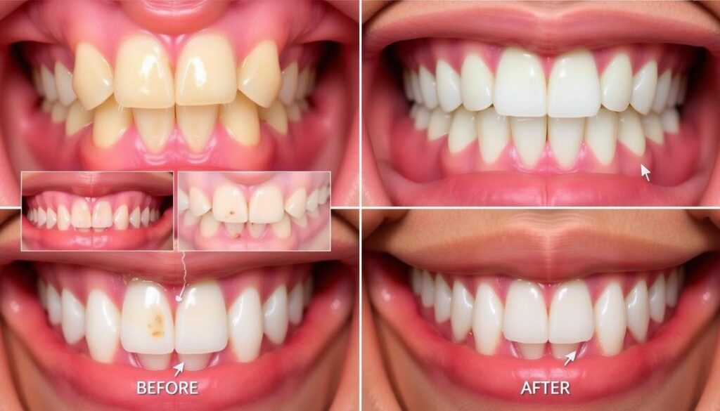 Before and after dental images from Prodentim reviews 2025 showing improved oral health