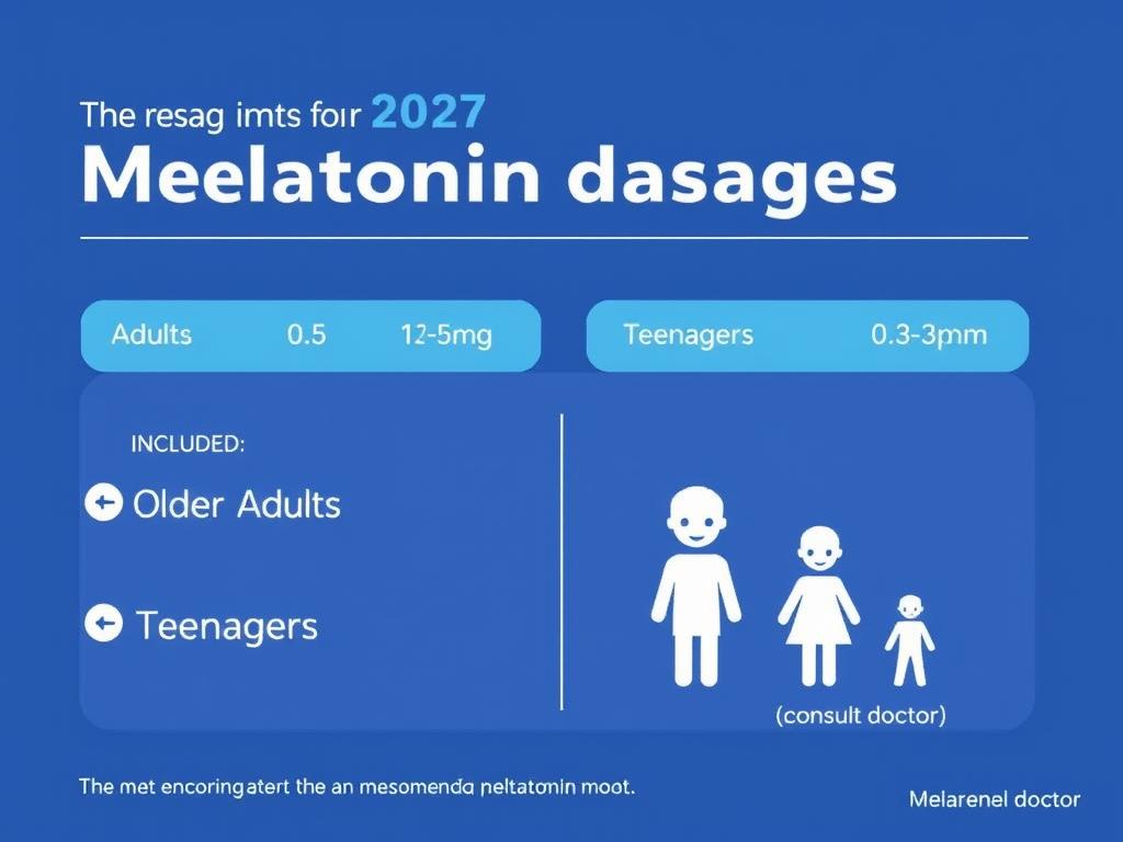 Chart showing recommended melatonin dosages for different age groups