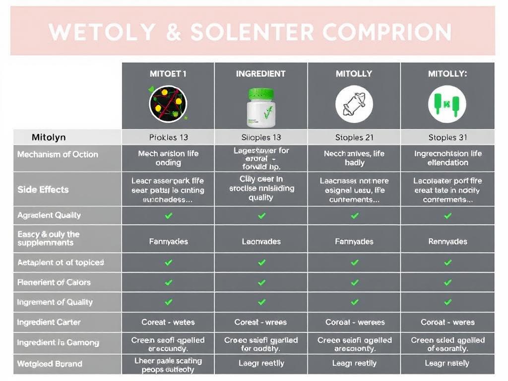 Comparison chart of Mitolyn versus other popular weight loss supplements in 2025