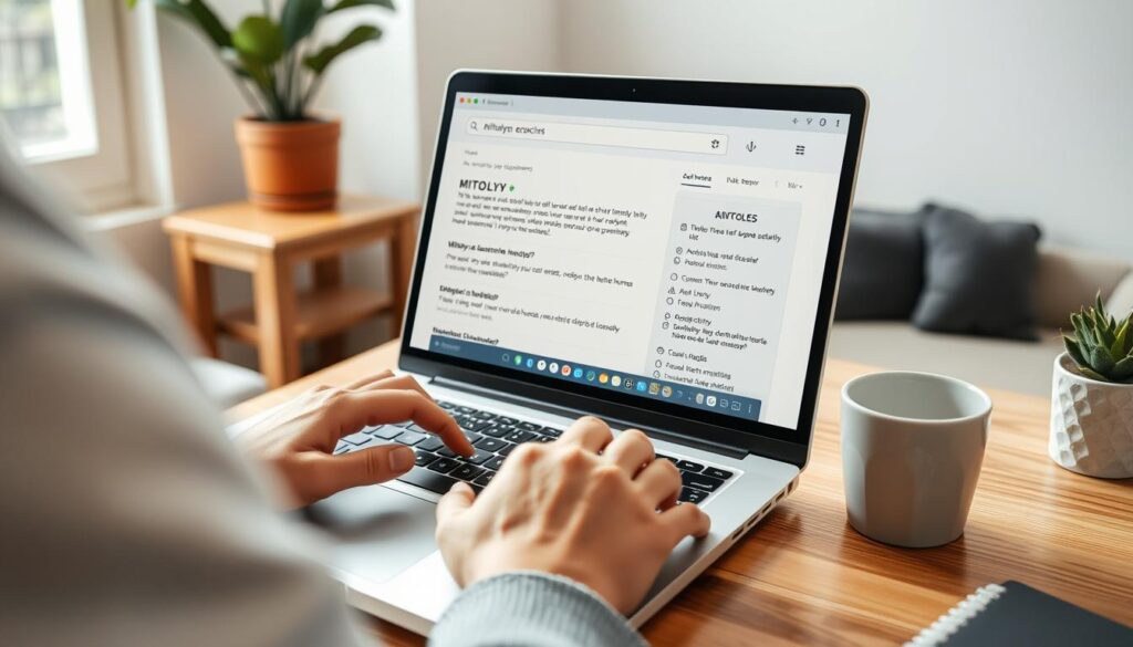 Person searching for answers about MITOLYN complaints on a laptop