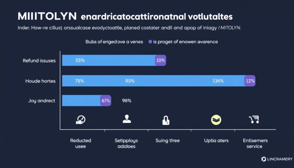 Visual comparison chart showing MITOLYN complaints versus industry averages across different categories