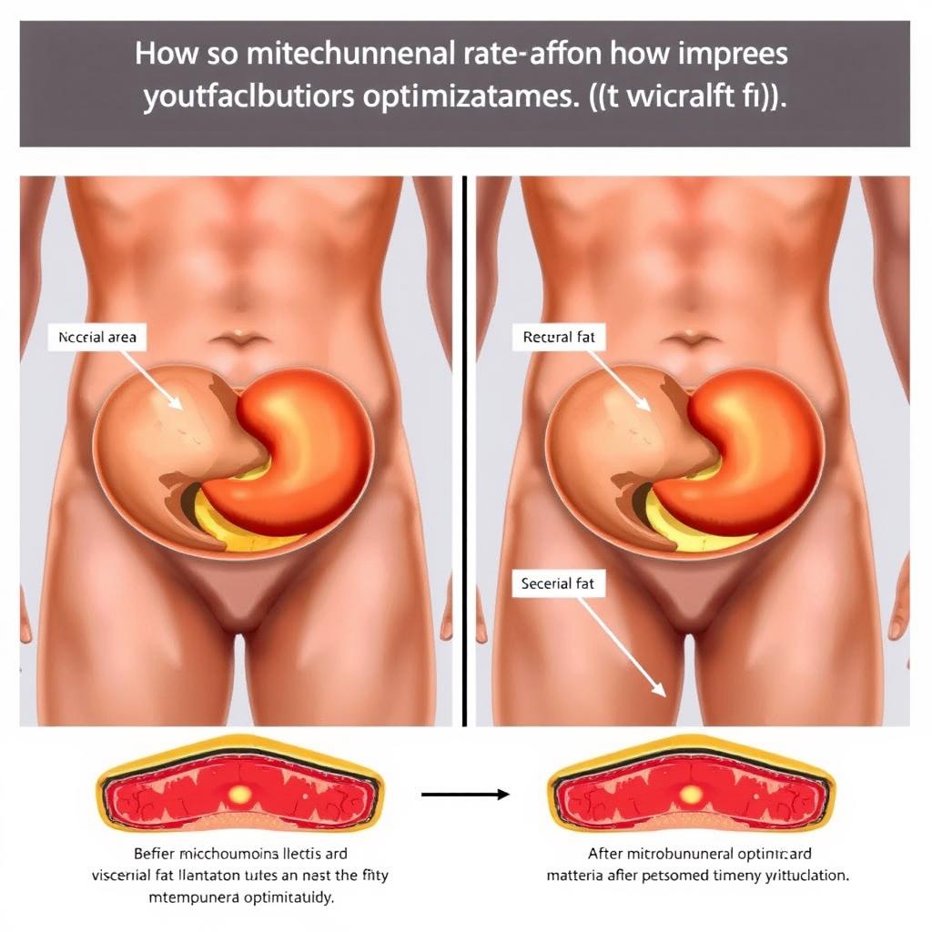 Visualization of visceral fat reduction through improved mitochondrial function